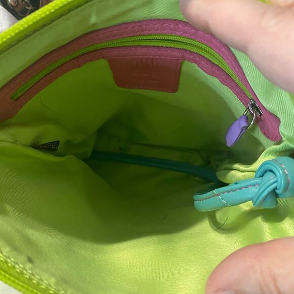 iii New York Genuine Leather Colorblock Crossbody Bag rainbow Retro Y2K purse - Picture 10 of 11